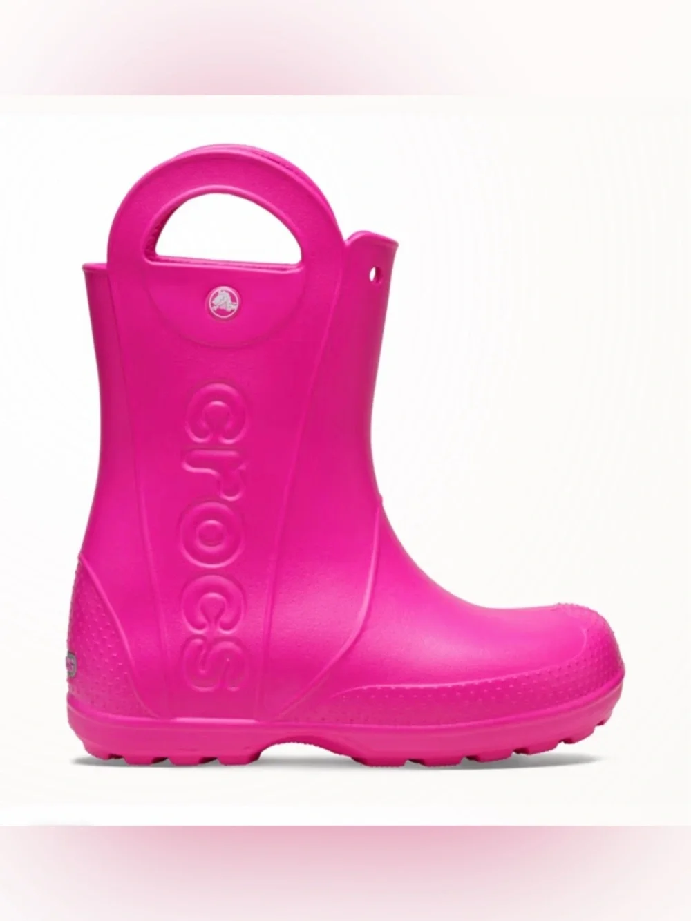 CROCS Toddle Handle It Pull On Rain Boots in Pink Crush Colorway Size 8C